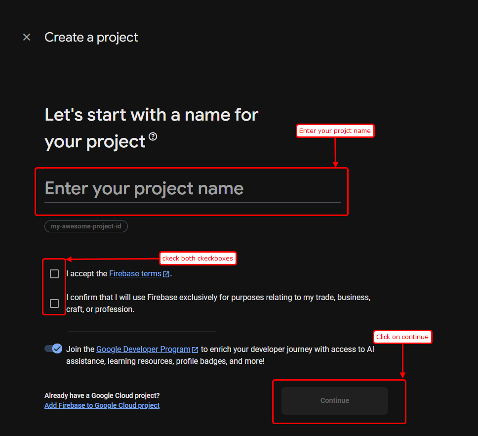 Enter Project Name