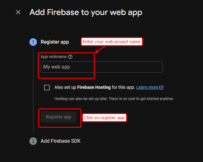 Register Web App Name