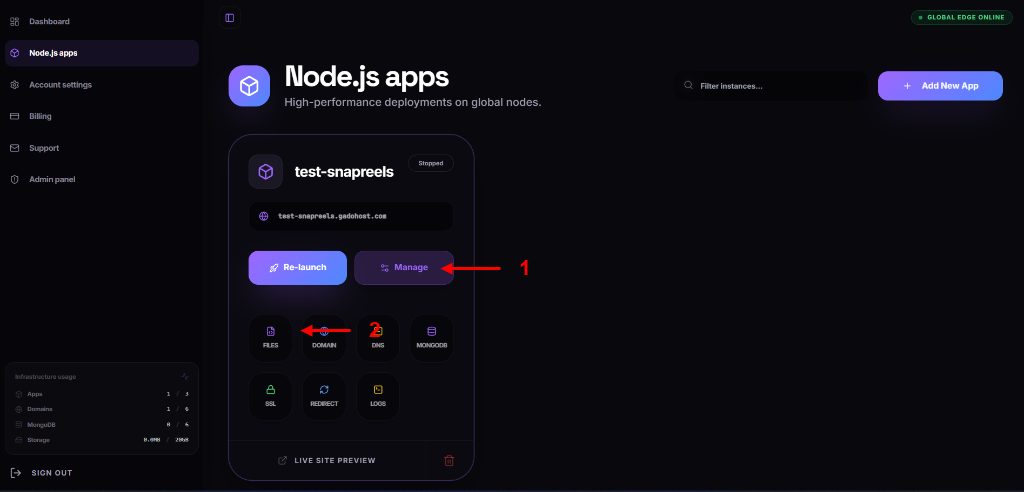 Open Application Files manager