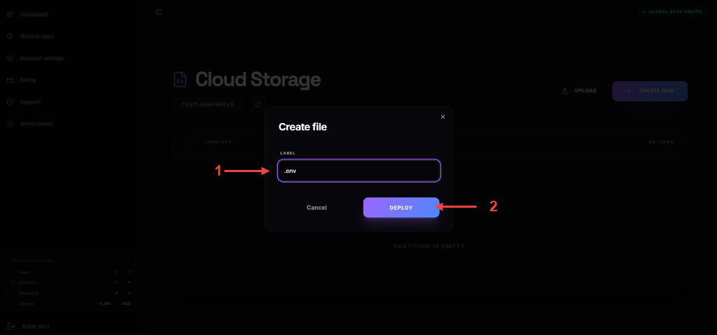 Name File and Deploy