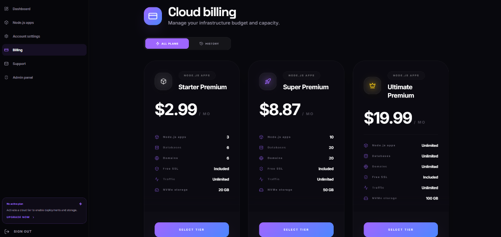 Gadohost Billing Plans