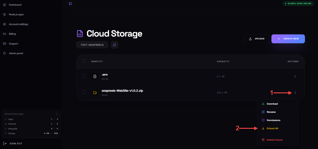 Extract Zip File Options