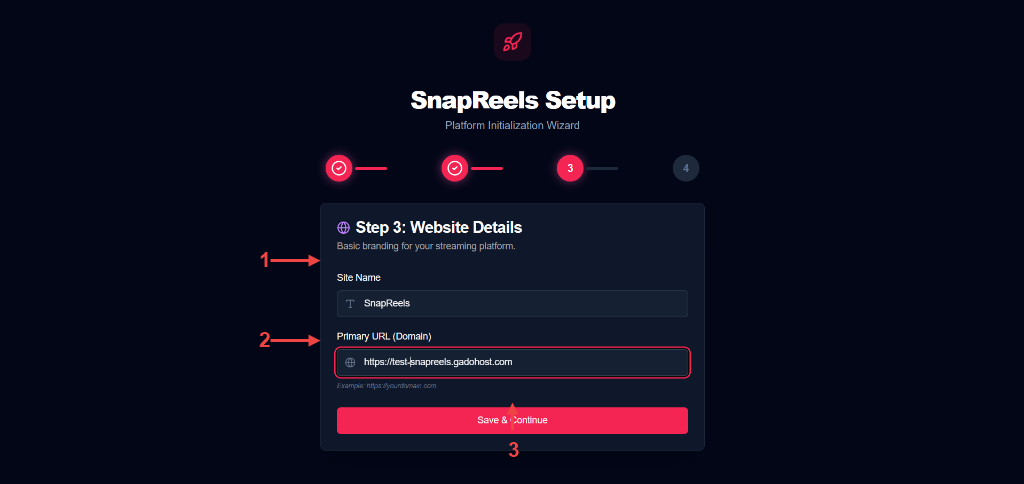 Website Details Configuration